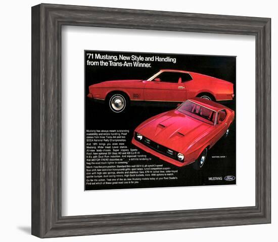 1971 Mustang - Trans-Am Winner-null-Framed Art Print