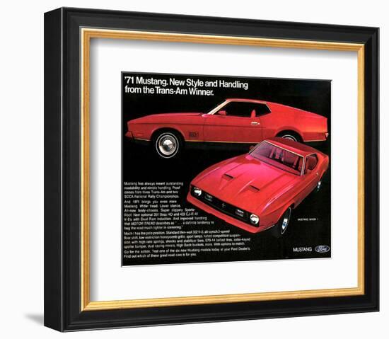 1971 Mustang - Trans-Am Winner-null-Framed Art Print