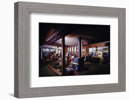 1971: People Attending a Party in the Sunken Living Room of a Floating Home, Sausalito, California-Michael Rougier-Framed Photographic Print