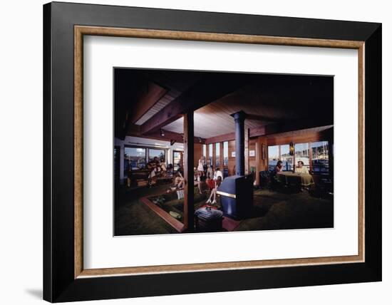 1971: People Attending a Party in the Sunken Living Room of a Floating Home, Sausalito, California-Michael Rougier-Framed Photographic Print