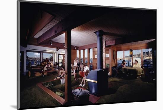 1971: People Attending a Party in the Sunken Living Room of a Floating Home, Sausalito, California-Michael Rougier-Mounted Photographic Print
