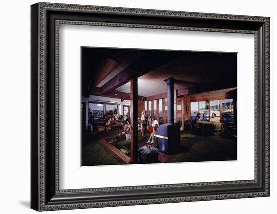1971: People Attending a Party in the Sunken Living Room of a Floating Home, Sausalito, California-Michael Rougier-Framed Photographic Print