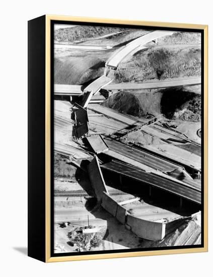 1971 San Fernando Earthquake Collapsed Freeway Overpasses-null-Framed Stretched Canvas