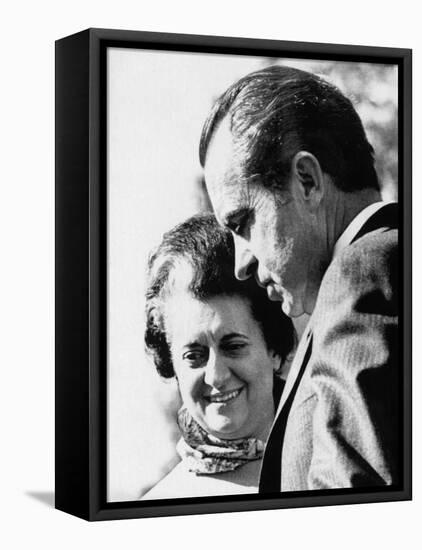 1971 US Presidency, Prime Minister of India Indira Gandhi and President Richard Nixon, 1971-null-Framed Stretched Canvas