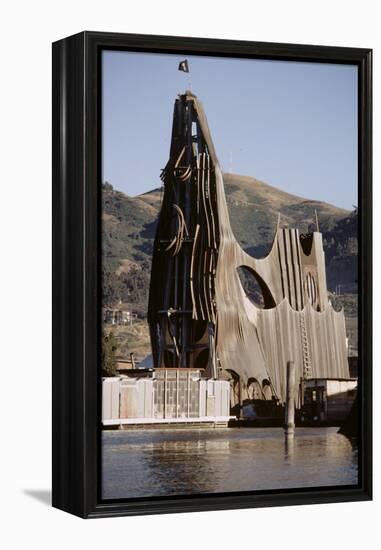 1971: View of a Sculpted Floating House Built by Chris Robert, Sausalito, California-Michael Rougier-Framed Premier Image Canvas