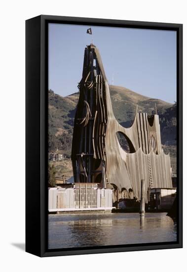 1971: View of a Sculpted Floating House Built by Chris Robert, Sausalito, California-Michael Rougier-Framed Premier Image Canvas