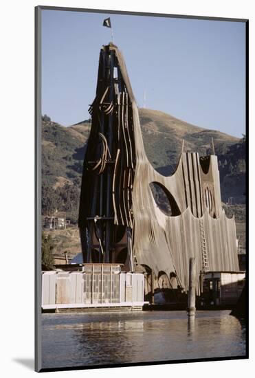 1971: View of a Sculpted Floating House Built by Chris Robert, Sausalito, California-Michael Rougier-Mounted Photographic Print