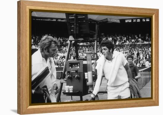 1971 Wimbledon: Australia's Rod Laver (L) and U.S.A Tom Gorman on Centre Court after their Match-Alfred Eisenstaedt-Framed Premier Image Canvas