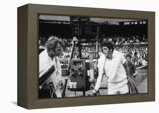 1971 Wimbledon: Australia's Rod Laver (L) and U.S.A Tom Gorman on Centre Court after their Match-Alfred Eisenstaedt-Framed Premier Image Canvas