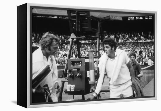 1971 Wimbledon: Australia's Rod Laver (L) and U.S.A Tom Gorman on Centre Court after their Match-Alfred Eisenstaedt-Framed Premier Image Canvas