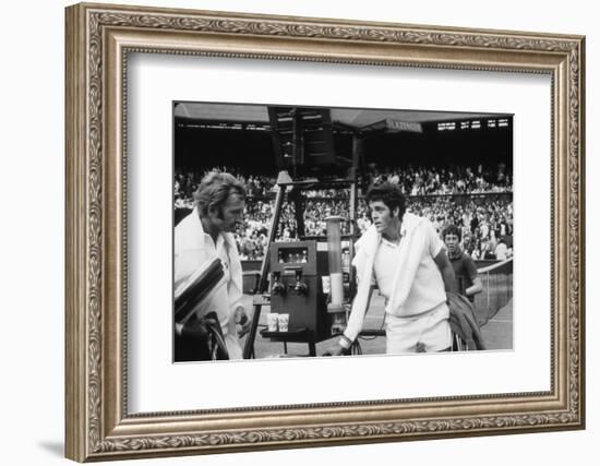 1971 Wimbledon: Australia's Rod Laver (L) and U.S.A Tom Gorman on Centre Court after their Match-Alfred Eisenstaedt-Framed Photographic Print