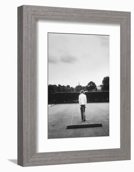 1971 Wimbledon: Worker Combing the Tennis Court Turf-Alfred Eisenstaedt-Framed Photographic Print