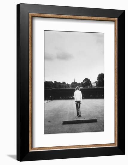 1971 Wimbledon: Worker Combing the Tennis Court Turf-Alfred Eisenstaedt-Framed Photographic Print