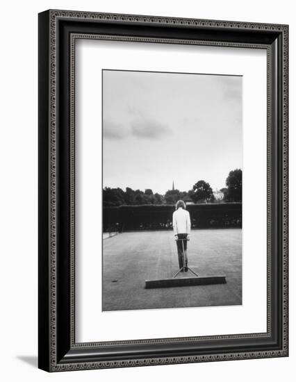 1971 Wimbledon: Worker Combing the Tennis Court Turf-Alfred Eisenstaedt-Framed Photographic Print