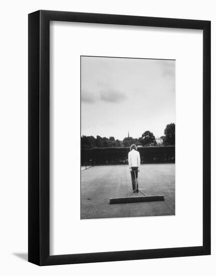 1971 Wimbledon: Worker Combing the Tennis Court Turf-Alfred Eisenstaedt-Framed Photographic Print