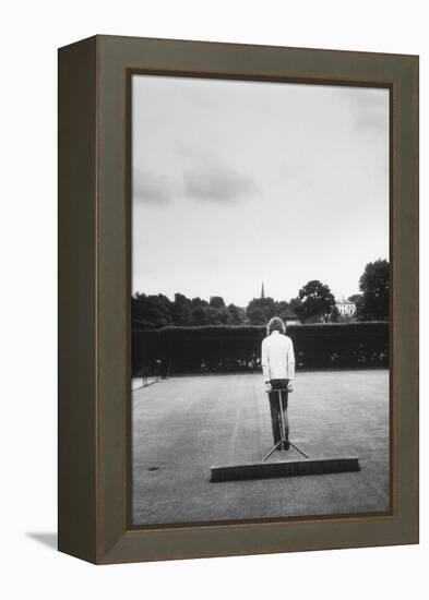 1971 Wimbledon: Worker Combing the Tennis Court Turf-Alfred Eisenstaedt-Framed Premier Image Canvas