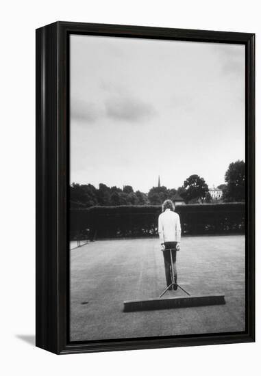 1971 Wimbledon: Worker Combing the Tennis Court Turf-Alfred Eisenstaedt-Framed Premier Image Canvas