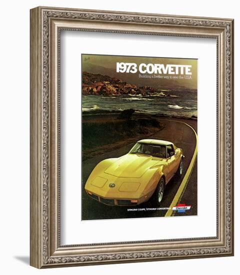 1973 Corvette - to See the Usa-null-Framed Art Print