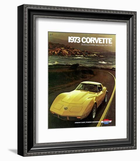 1973 Corvette - to See the Usa-null-Framed Art Print