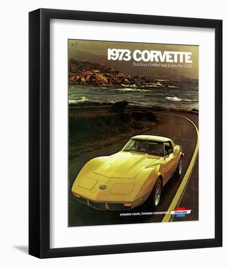 1973 Corvette - to See the Usa-null-Framed Art Print