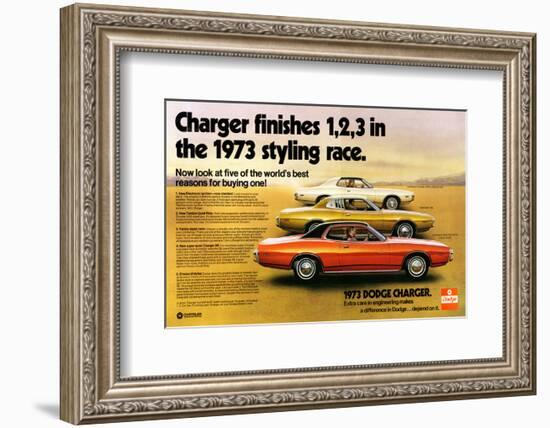 1973 Dodge Charger Rallye-null-Framed Art Print