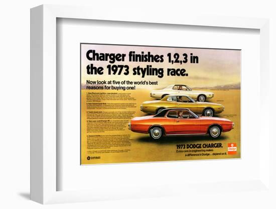 1973 Dodge Charger Rallye-null-Framed Art Print