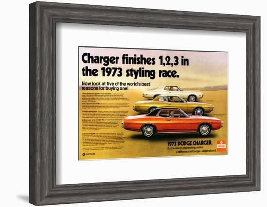 1973 Dodge Charger Stylingrace-null-Framed Art Print