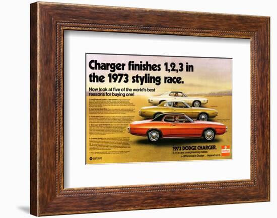 1973 Dodge Charger Stylingrace-null-Framed Art Print