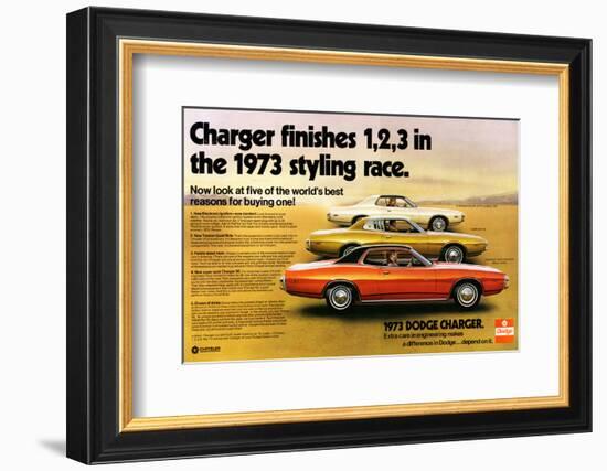 1973 Dodge Charger Stylingrace-null-Framed Art Print
