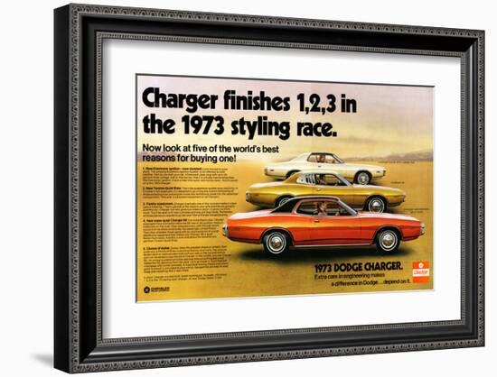 1973 Dodge Charger Stylingrace-null-Framed Art Print