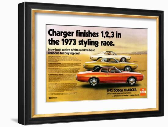 1973 Dodge Charger Stylingrace-null-Framed Art Print