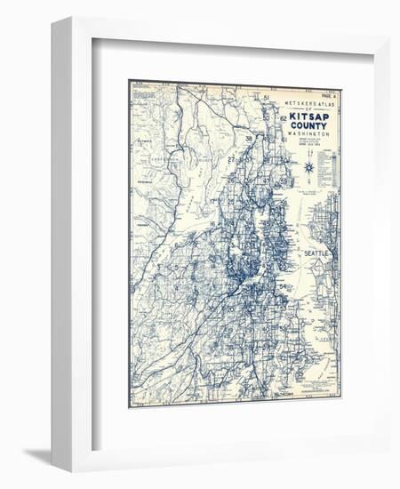 1973, Kitsap County Map, Washington, United States-null-Framed Giclee Print