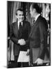 1973 US Presidency, President Richard Nixon Shakes Hands with New Vice President Gerald Ford, 1973-null-Mounted Photo