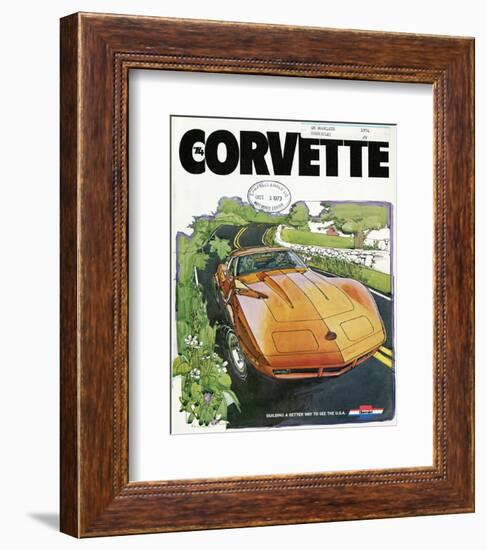 1974 GM Corvette- a Better Way-null-Framed Art Print