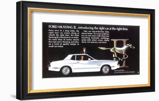 1974 Mustang II - Right Car-null-Framed Art Print