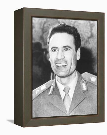 1974 Photo of Muammar Gaddafi Who Assumed Power in Libya after 1969 Coup D'Etat-null-Framed Stretched Canvas