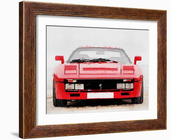 1980 Ferrari 288 GTO Front Watercolor-NaxArt-Framed Art Print