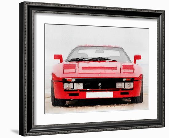 1980 Ferrari 288 GTO Front Watercolor-NaxArt-Framed Art Print