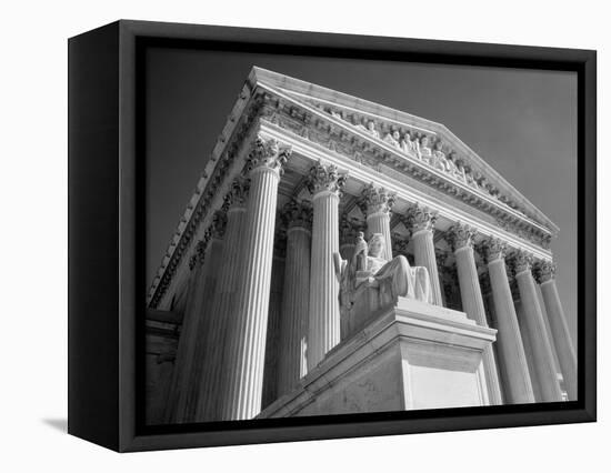 1980s Federal Supreme Court Building Low Angle Front Shot Washington DC-null-Framed Premier Image Canvas
