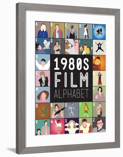 1980s Film Alphabet - A to Z-Stephen Wildish-Framed Giclee Print