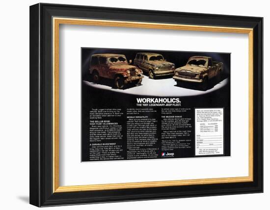 1981 Jeep Fleet-Workaholics-null-Framed Premium Giclee Print