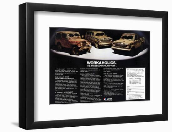 1981 Jeep Fleet-Workaholics-null-Framed Art Print