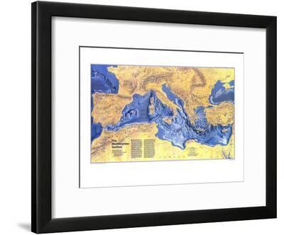 1982 Mediterranean Seafloor Map Art Print By National Geographic Maps Art Com