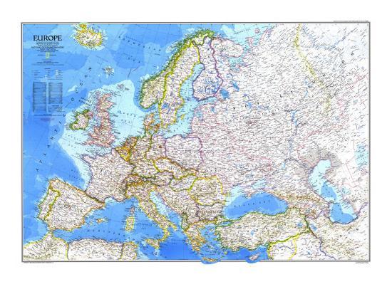 1983 Europe Map Art Print National Geographic Maps Art Com