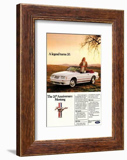 1984 Mustang GT 20th-null-Framed Art Print