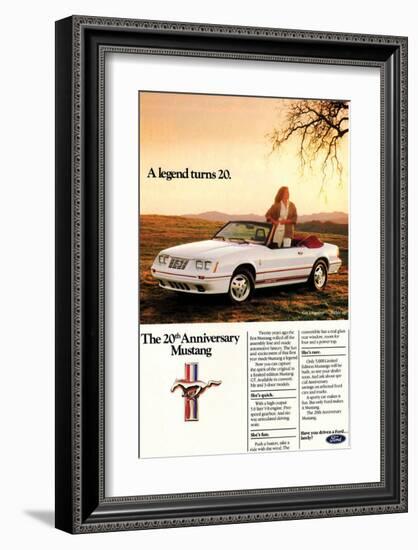 1984 Mustang GT 20th-null-Framed Art Print