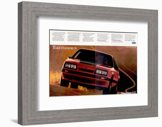 1986 Mustanggt-Take It and Run-null-Framed Art Print