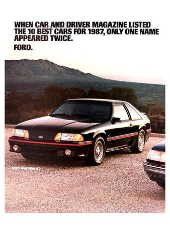 1987 Mustang 10 Best Cars' Art Print | Art.com