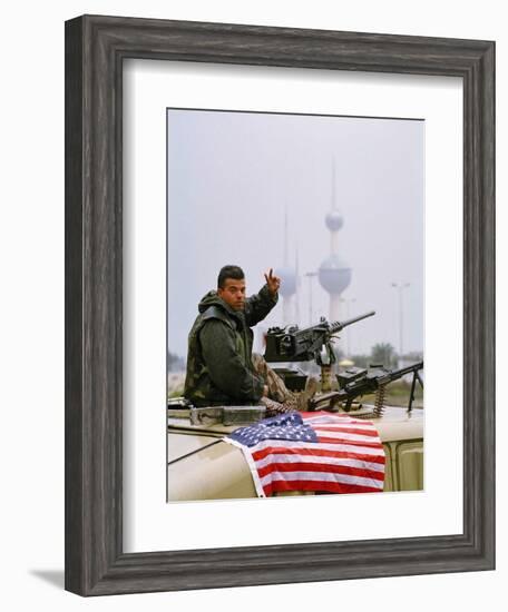 1991 Gulf War Kuwait Liberation-David Longstreath-Framed Photographic Print