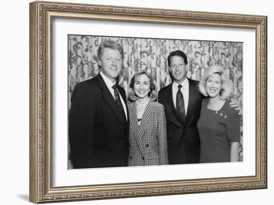 1992 Democratic Nominees for President and Vice President with their Wives-null-Framed Premium Photographic Print